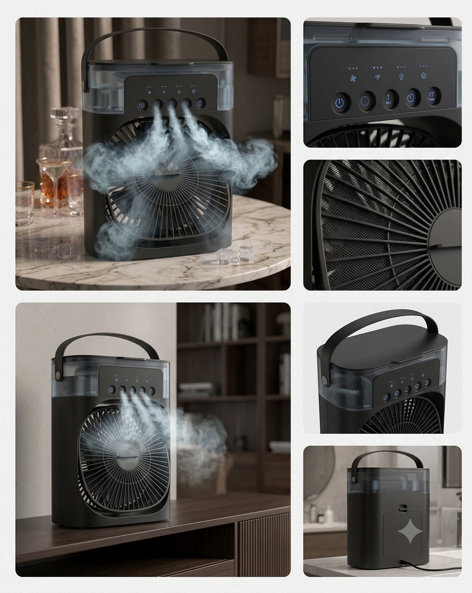 Frescoo® – Restez au frais cet été | Mini Climatiseur Portable 3-en-1