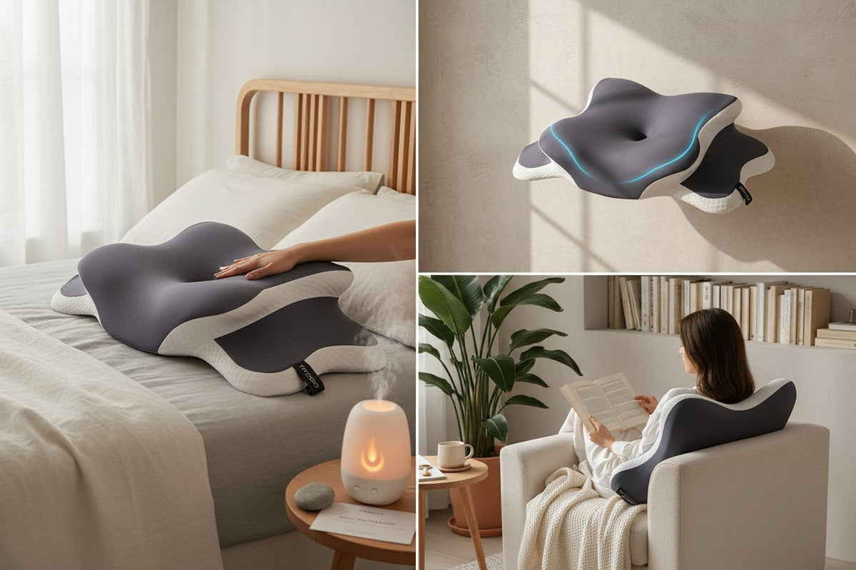 Oreiller cervical ergonomique FRESCOO en situation chambre