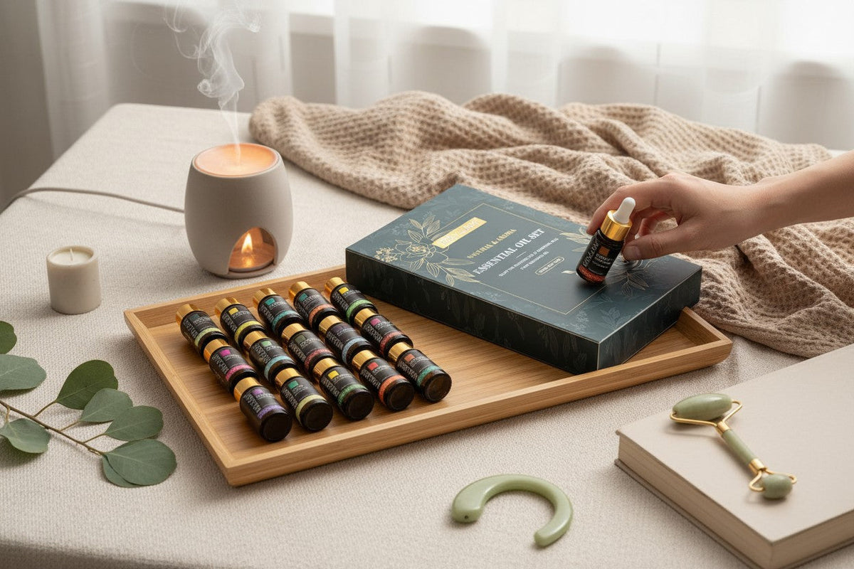 Coffret 35 huiles essentielles FRESCOO en situation