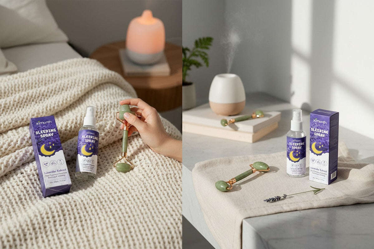 Brume d'oreiller lavande FRESCOO en situation chambre relaxante