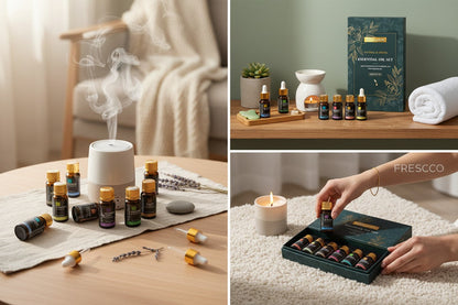 Coffret d'huiles essentielles FRESCOO détail flacons