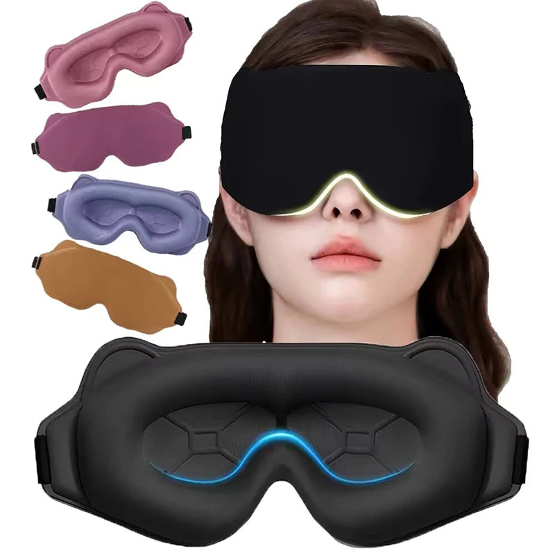 Masque de sommeil 3D contouré sans pression sur les yeux, occultation totale